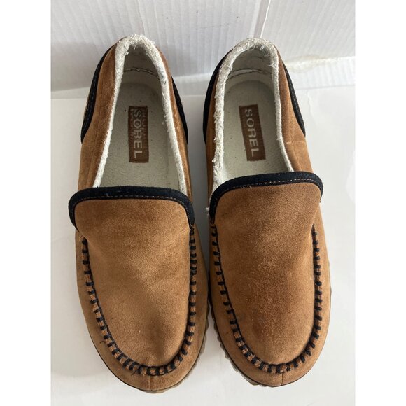 Sorel Men's‎ Moc Suede and Faux Fur Slippers Moccasins Slip On Size 7.5 Brown - Picture 6 of 9